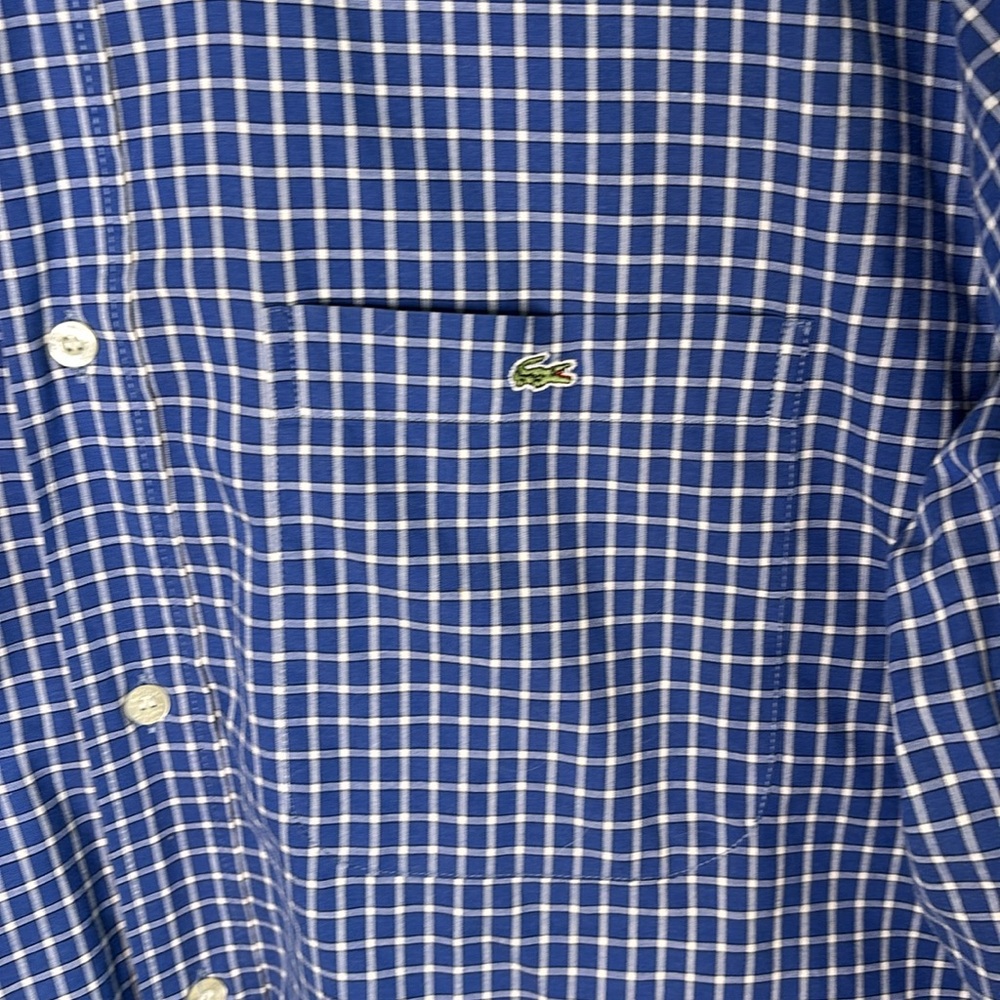 Lacoste Men's Blue Checkered Shirt Size 42 - Picture 2 of 7